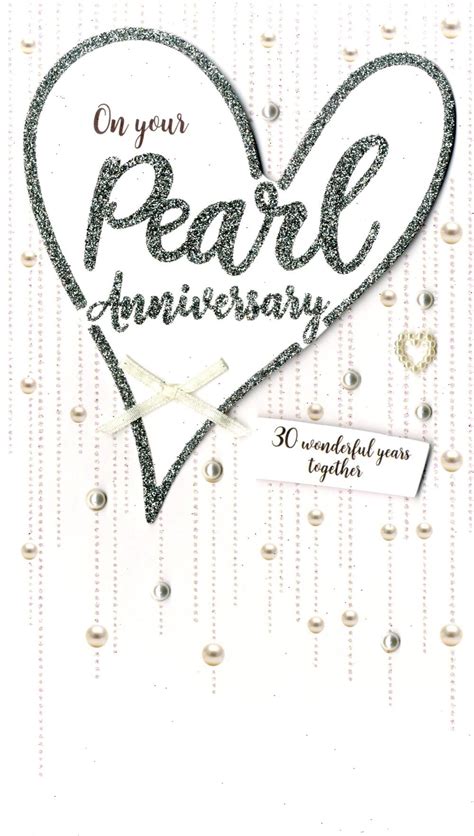 Pearl Anniversary Greeting Card Hand Finished Cards