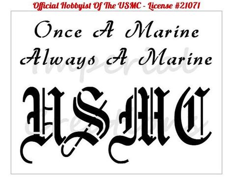 Once A Marine Usmc Old English Font Marine Corps 85 X Etsy Old