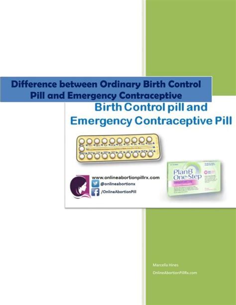 Difference Between Ordinary Birth Control Pill And Emergency Contraceptive