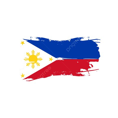 Philippines Flag With Brush Strokes Philippines Flag Brush Flag Png