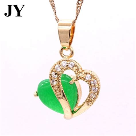 Jy New Fashion Heart Shape Necklace White Zircon Pendants Gold Color Necklace For Women Best