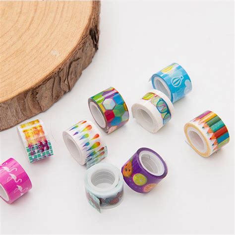 buy 10pcs set foil decorative hand account washi tape tool kawaii printing masking tape cute