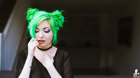 Wallpaper Suicide Girls Nayru Suicide Green Hair 1920x1080 Lyso75