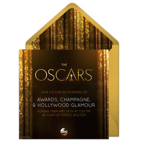 Free Oscars Night Invitations | Online party invitations, Oscar party invitations, Movie night ...