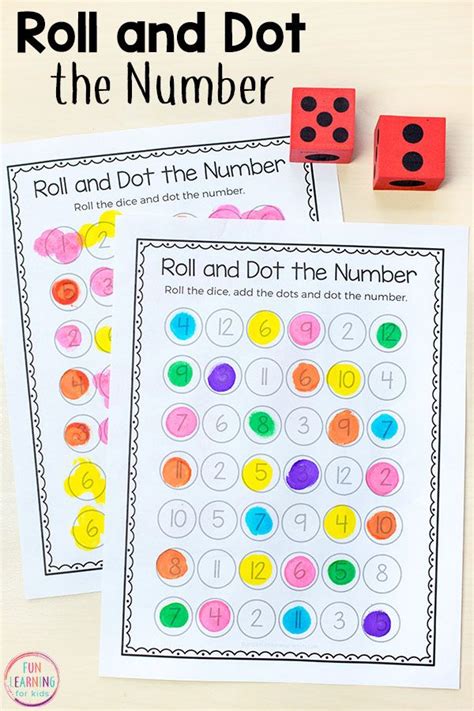 Roll And Dot The Number Math Activity Preschool Math Games Math
