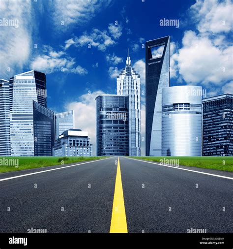 The Road Leading To Big Cities Stock Photo Alamy