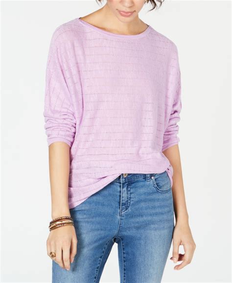 Style And Co Women Size Medium M Purple Sweatshirt Sweater Canerra