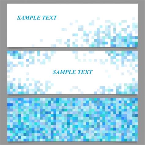 Three Banners With Blue Pixels Eps Vector Uidownload