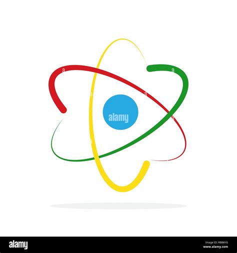 Molecule Icon In Flat Design Vector Illustration Colored Atom Icon