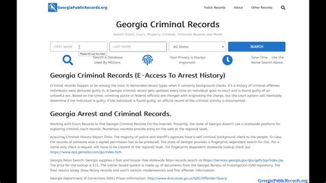 Georgia Criminal Records (E-Access To Arrest History) - YouTube