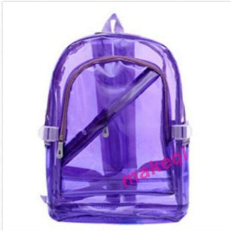 Fashion Pvc Transparent Clear Plastic School Student Book Bag Backpack