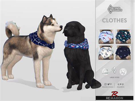 The Sims Resource Navy Bandana 01 For Large Dogs Sims 4 Pets Sims
