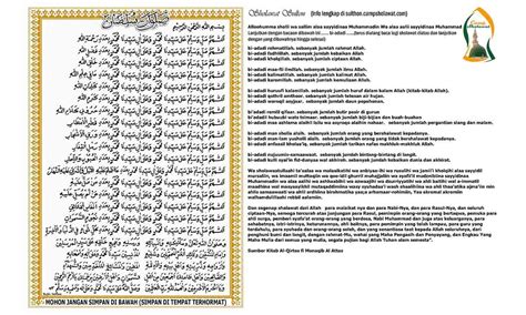 Bacaan Sholawat Sulthon Dalam Bahasa Arab Latin Dan Artinya