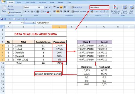 Cara Menghitung Persen Di Excel Kalkulator Rumus Contoh Soal Gambaran