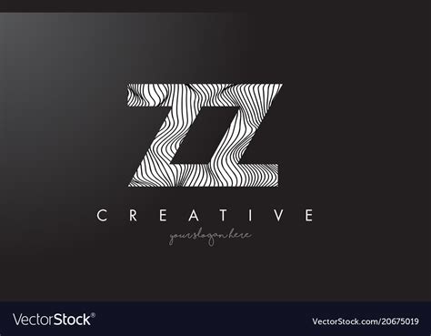 Zz Z Letter Logo With Zebra Lines Texture Design Vector Image