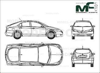 Easy 3d drawings are usually small. Nissan Primera Limousine 5-doors (2002) - 2D drawing ...
