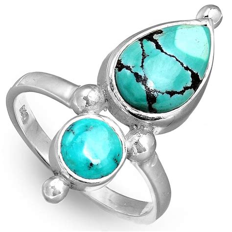 Boho Magic Jewelry Boho Turquoise Ring Sterling Silver Ring For Women