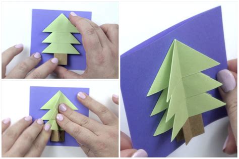 Easy Origami Christmas Tree Card Tutorial
