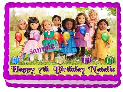 ebluejay american girl doll edible cake topper birthday decoration