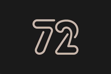 Monogramme De Logo Numéro 72 Style De Ligne De Logo Numéro 72