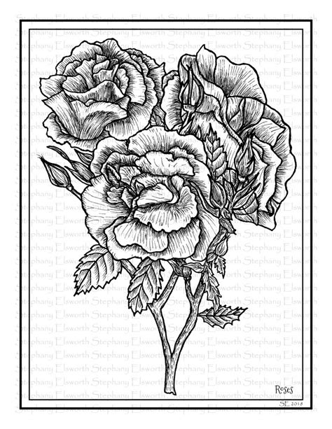 Parents may receive compensation when you click through and purchase from links contained on this website. Roses Printable Instant Download Coloring Page - Color ...