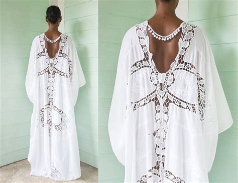 Lace Kaftan Cotton Kaftan White Kaftan White Dress Cotton