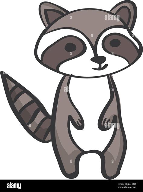 Cute Raccoon Illustration Vector On White Background Stock Vector