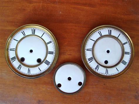 Mixed Lot Antique Porcelain German Wall Clock Dials And Parts