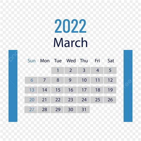 Gambar Maret 2022 Kalender Png Unduh Desain Dekoratif Tata Letak