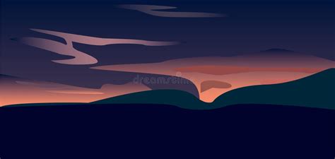 Sunset Valley Vector Stock Illustration Illustration Of Color 9503102