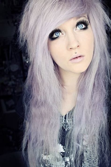 everything is bæ light purple hair lilac hair pastel hair lavender hair emo scene hair emo