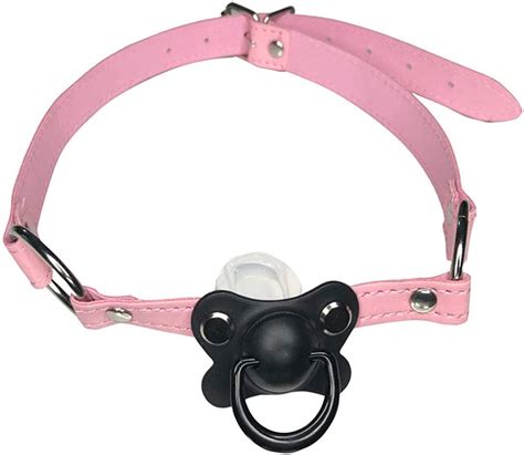 Buy Ddlg Abdl Adult Baby Pacifier Gag With Choker Collar Pink Online At