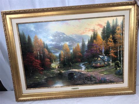 Thomas Kinkade Signed Numbered Art Lithograph On Canvas Hand