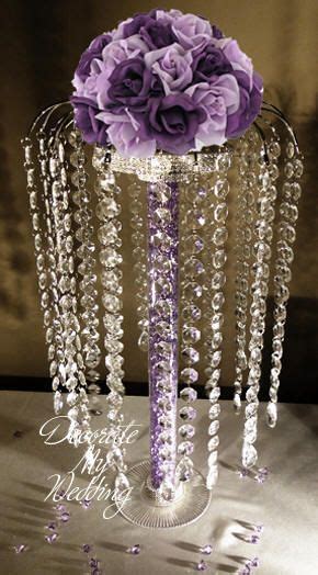 Andrea Centerpiece With Hanging Crystals Crystal Centerpieces Rustic