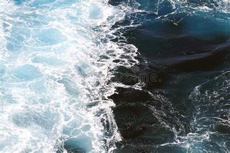 Ocean Waves Wallpaper Dark Blue Water And Sea Foam From Aerial View