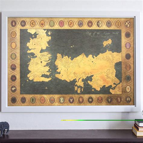 Game Of Thrones Antique Map Westeros And Essos Poster 70x51cm Picture