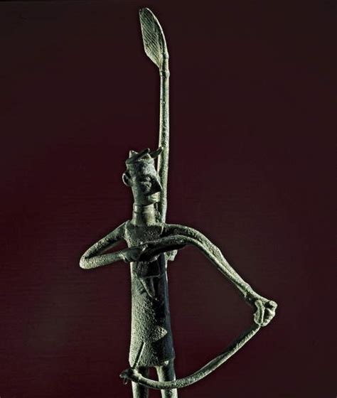 Nuragic Culture Nuraghi Sardinian Statuette Of Warrior Pulling A