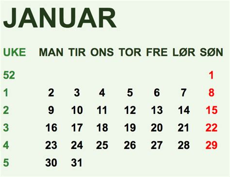 Norsk Kalender 2023 Ukekalender Med Helligdager Og Ukenummer