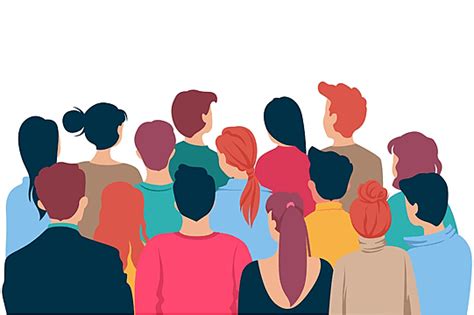 People Back View Vector Art Png Crowd Back View People Woman