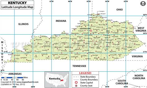 Kentucky Time Zone Map Detailed