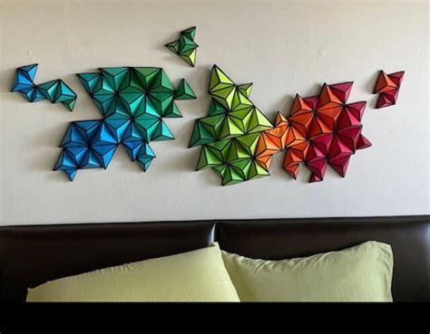 3d Geometric Paper Wall Art Can Be Custom Made And Sized To Etsy
