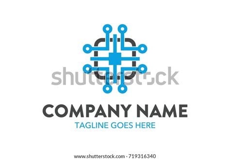 Unique Digital Computer Networking Logo Template Stock Vector Royalty