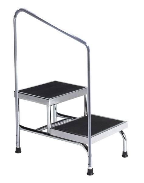 A metal hand railing involves setting the vertical posts into the concrete steps to. The Brewer Company Double Step Stool w/ Handrail - 2 Step ...