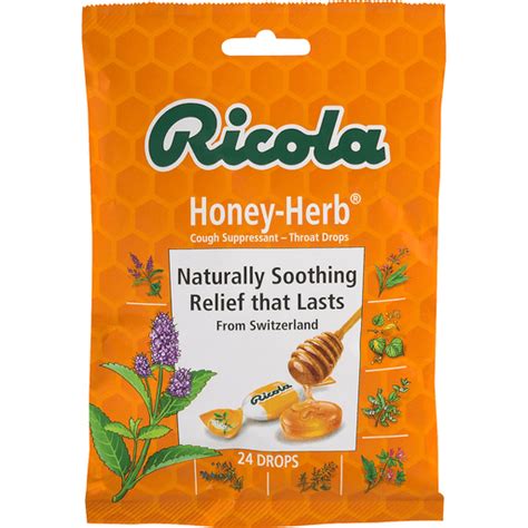 Ricola Honey Herb Cough Suppressantthroat Drops 24 Ea Buehlers