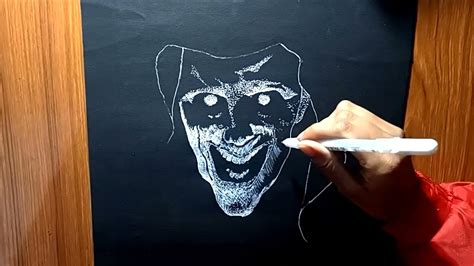 Scary Drawing How To Draw Scary Face On Black Paper Gelly Roll