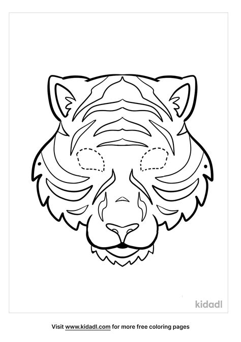 Free Tiger Mask Coloring Page Coloring Page Printables Kidadl