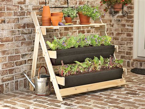 Grow Bag Terrace Kit Cedar Garden Terrace For Patio Or Deck Cedar