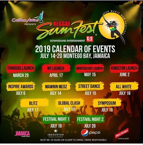 reggae sumfest 2019 calendar of events power of reggae