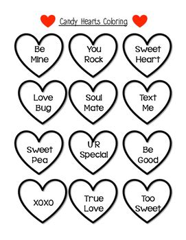 1/4 cup butter, softened 2 tsp milk 1/2 tsp vanilla 4/3 cups confectioners sugar Valentine Candy Hearts Coloring Page by Love What You ...