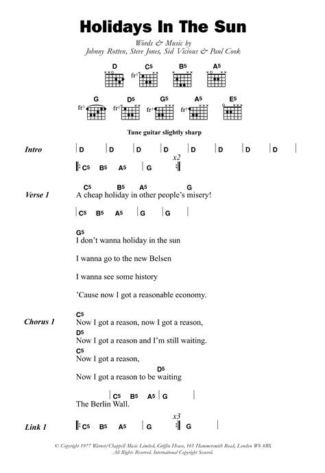 holidays in the sun sheet music the sex pistols guitar chords lyrics free hot nude porn pic